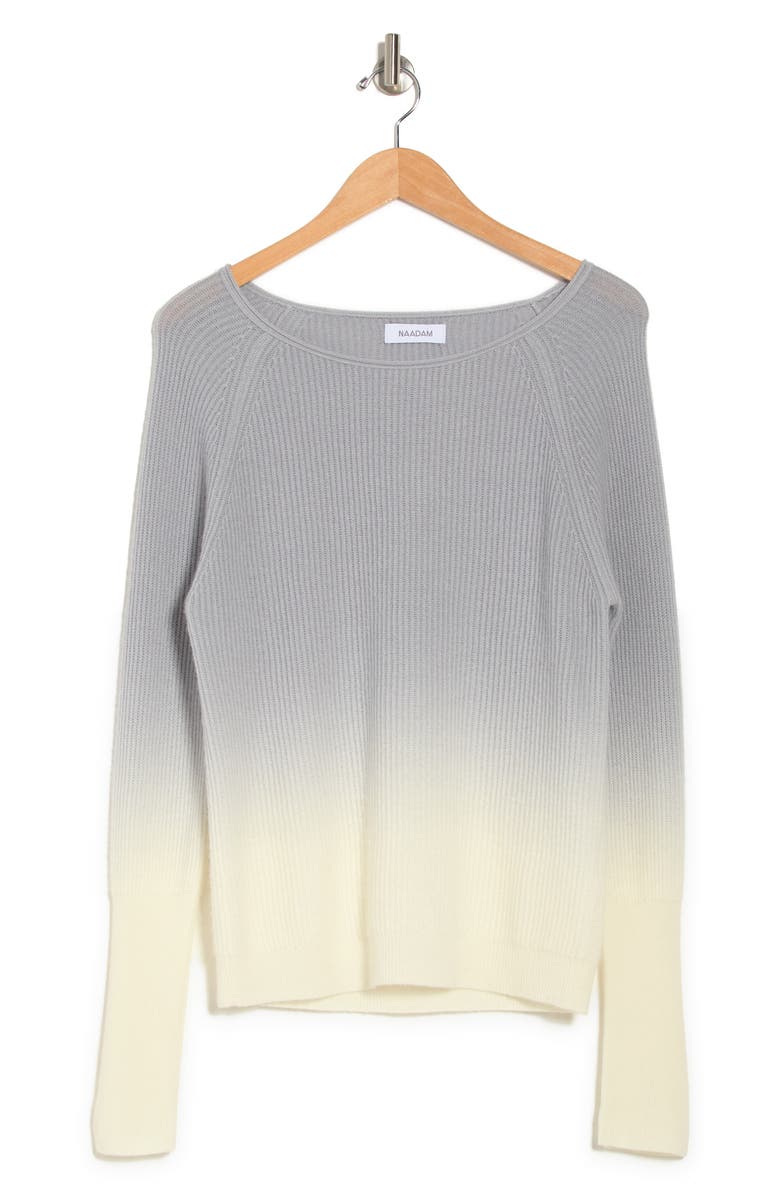 NAADAM Ribbed Dip Dye Cashmere Pullover Sweater, Alternate, color,