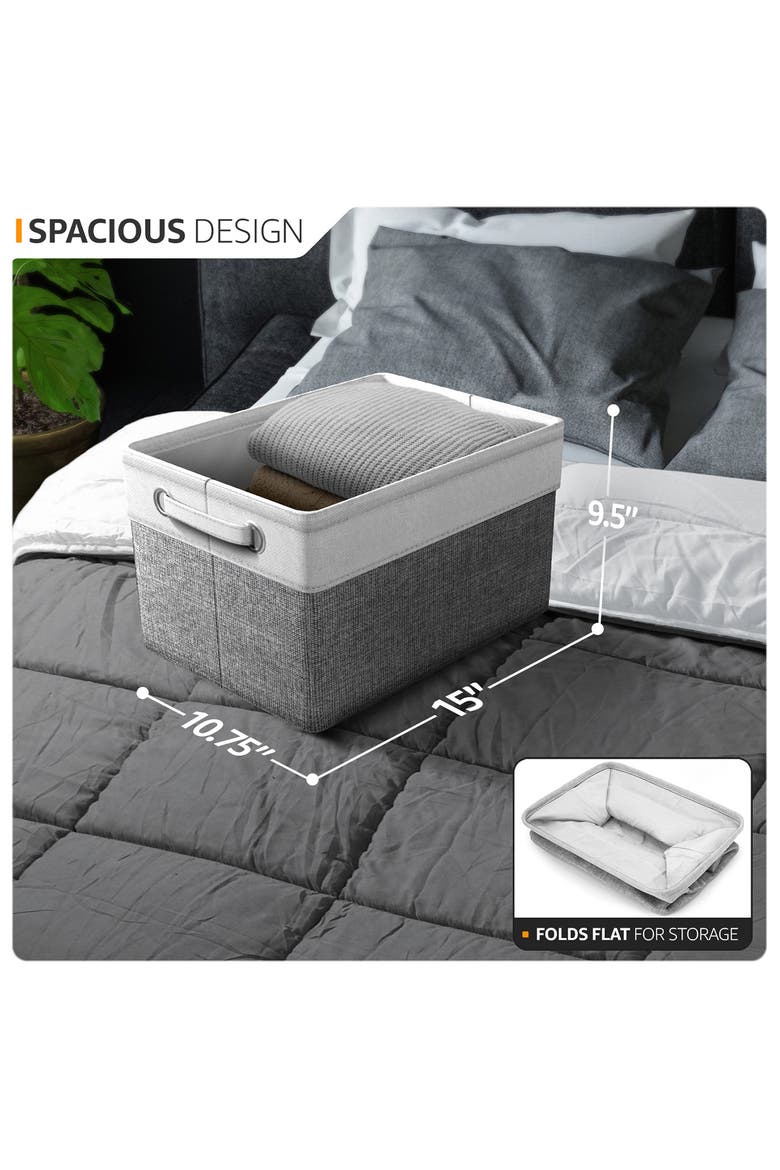 3-Pack Storage Basket Bin Set, Alternate, color, GRAY/WHITE