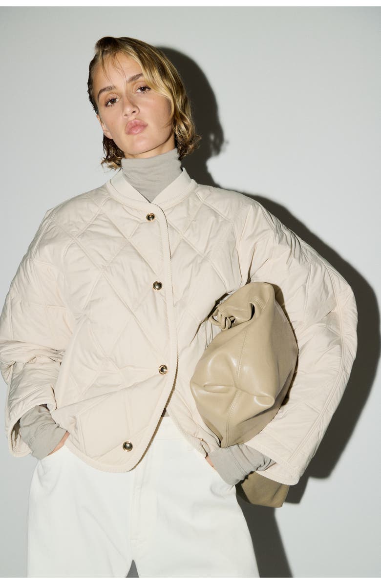 H&M Quilted Jacket, Alternate, color, Light Beige