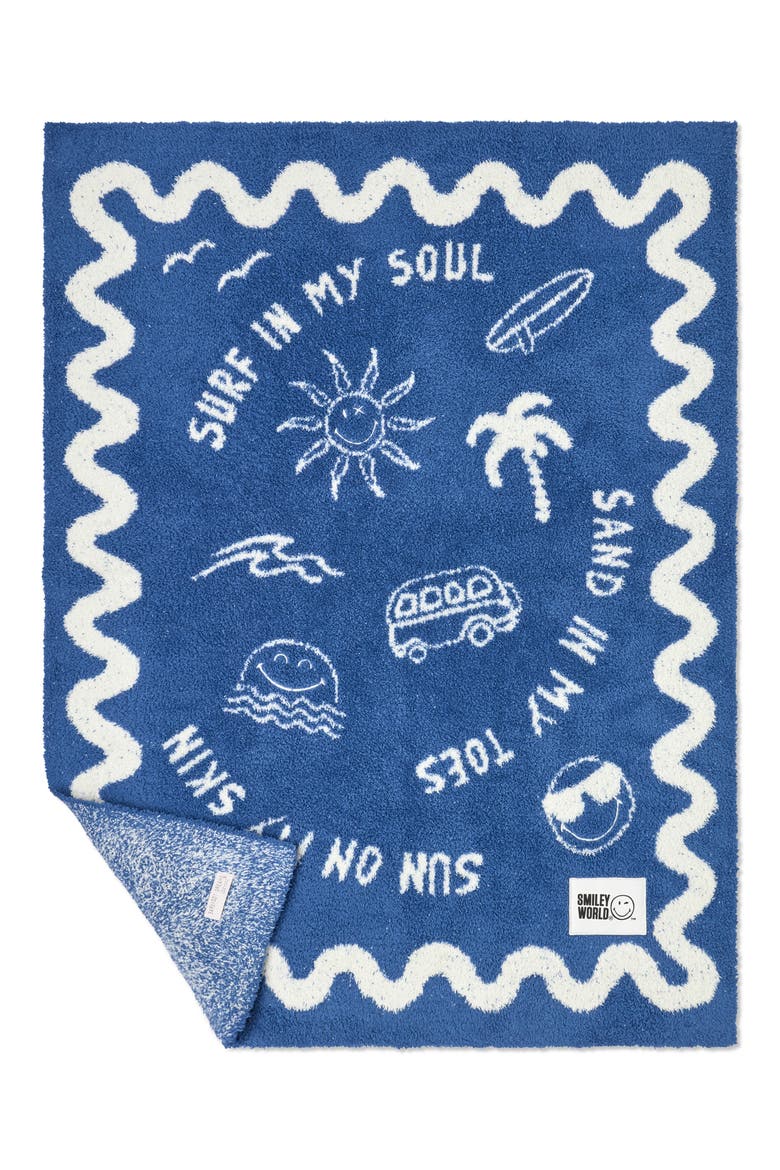 CozyChic® SmileyWorld Surf Stroller Blanket, Alternate, color, AZURE TIDE-CREAM