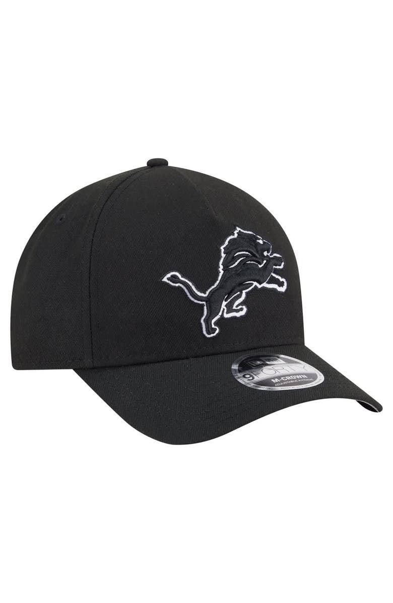 New Era Men's New Era  Black Detroit Lions Team Collection 9FORTY M-Crown A-Frame Adjustable Hat, Alternate, color, 