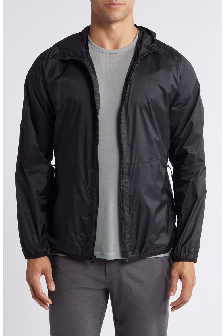 Superlight Water Resistant Hooded Windbreaker, Main, color, BLACK