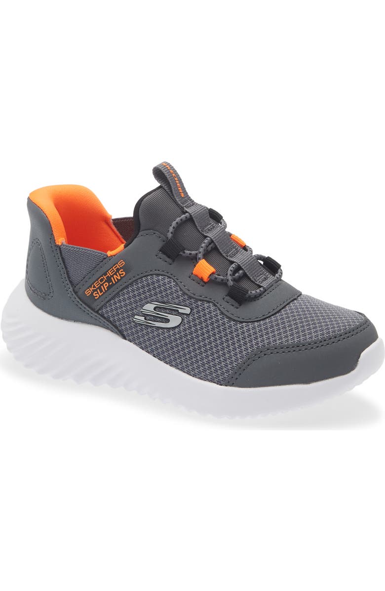 SKECHERS Kids' Bounder Sneaker, Main, color, Charcoal/ Orange