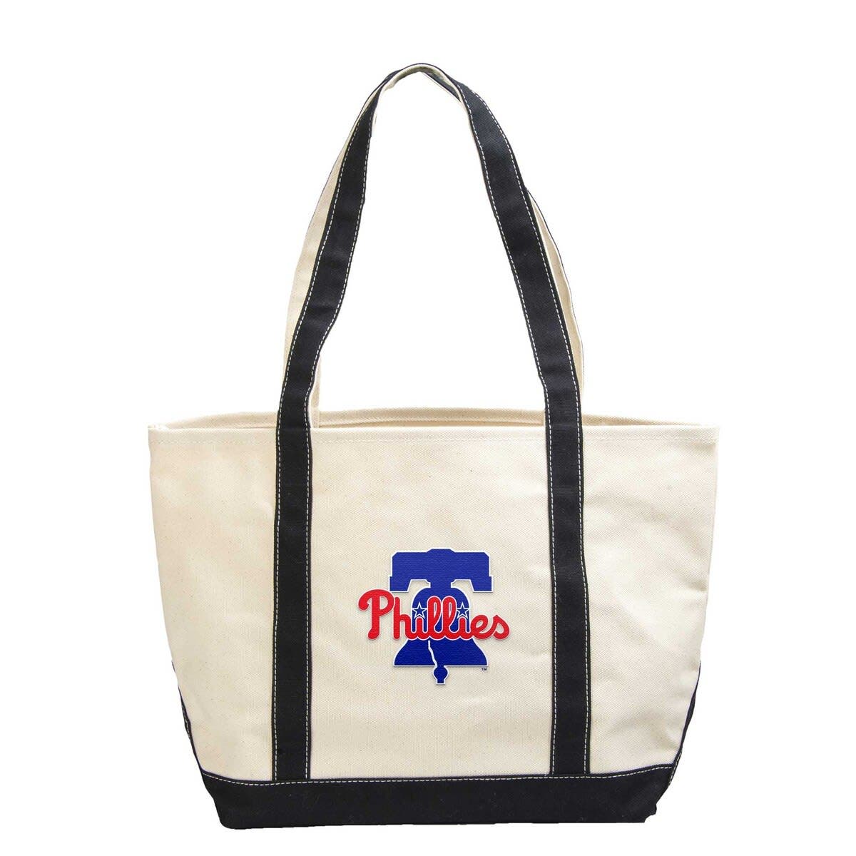LOGO BRANDS Philadelphia Phillies Canvas Tote Bag, Main, color, Red