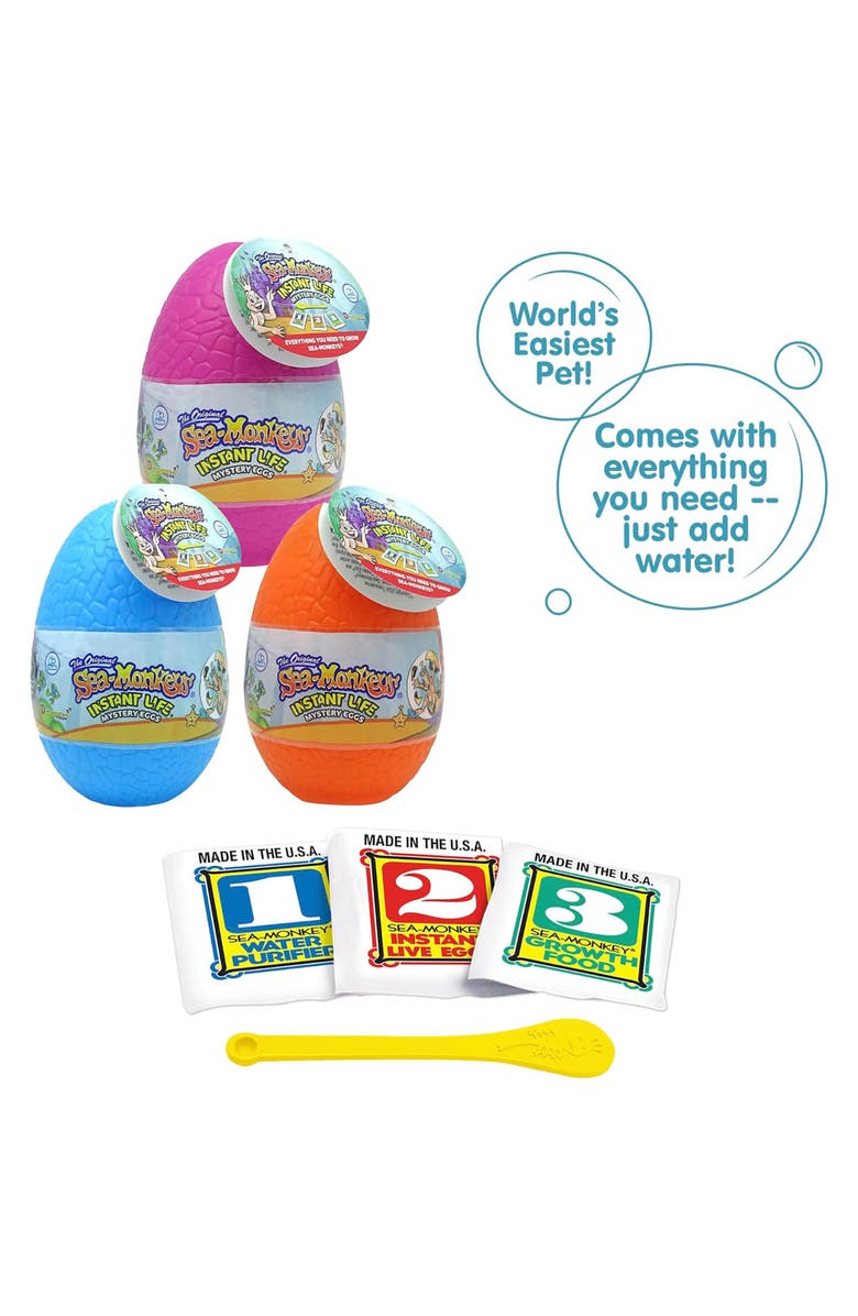 Schylling Seamonkey Mystery Eggs Instant Pet Set, Alternate, color, Multicolored