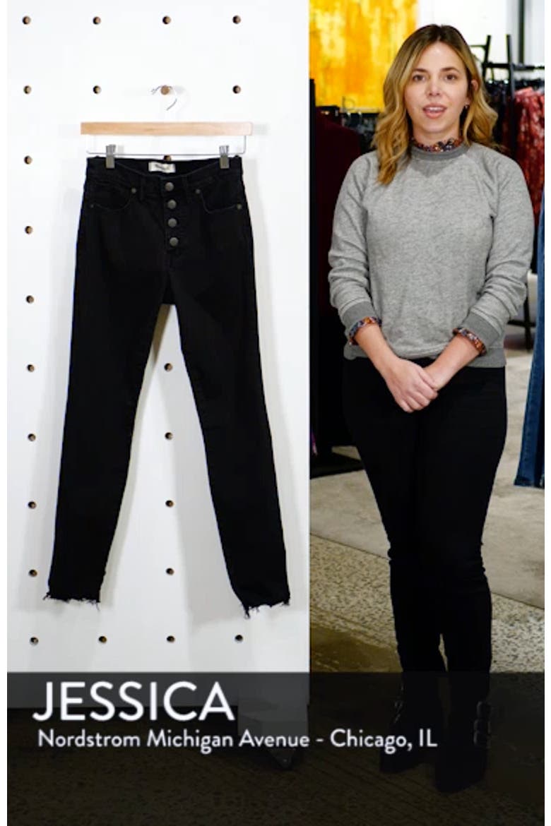 9-Inch Button Ankle Skinny Jeans video