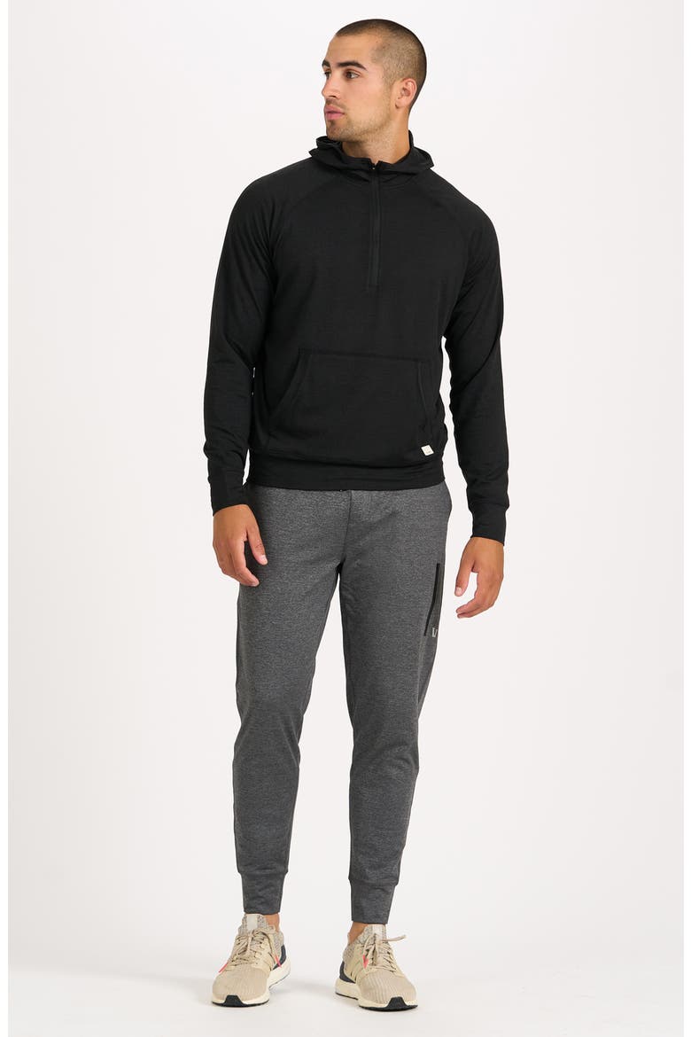 Ponto Performance Half Zip Hoodie, Alternate, color, BLACK HEATHER