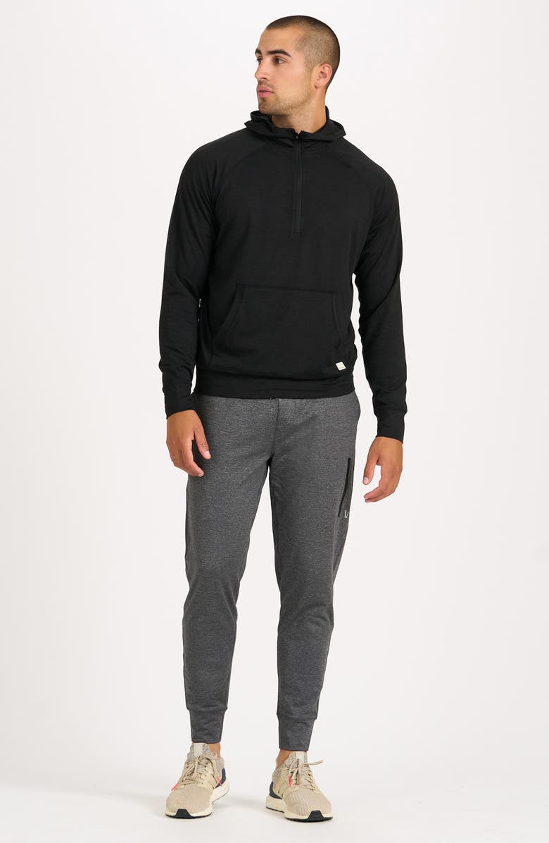 Vuori Ponto Performance Half Zip Hoodie, Alternate, color, Black Heather