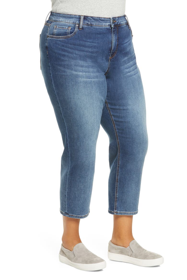 KUT from the Kloth Elizabeth High Waist Straight Leg Crop Jeans, Alternate, color, ALPINIA