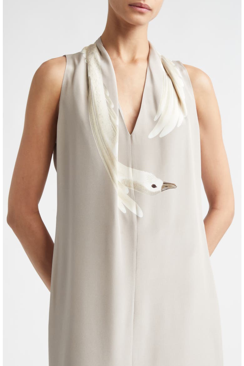 Baker Silk Shift Dress, Alternate, color, TAHINI GOOSE