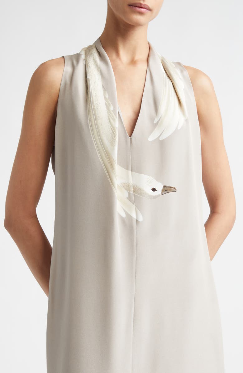 Altuzarra Baker Silk Shift Dress, Alternate, color, Tahini Goose