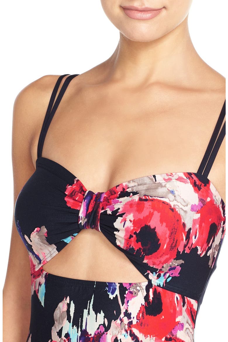 peep hole one-piece swimsuit, Alternate, color, RICH NAVY