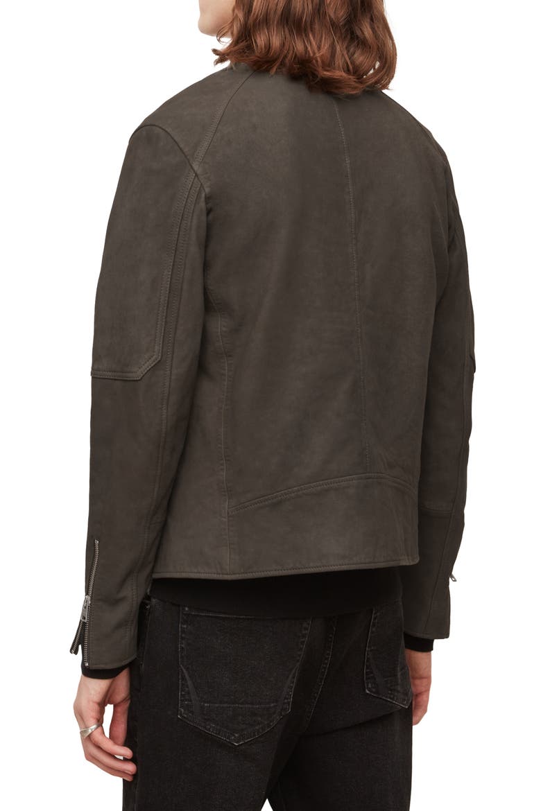 Cora Leather Jacket, Alternate, color, CHARCOAL