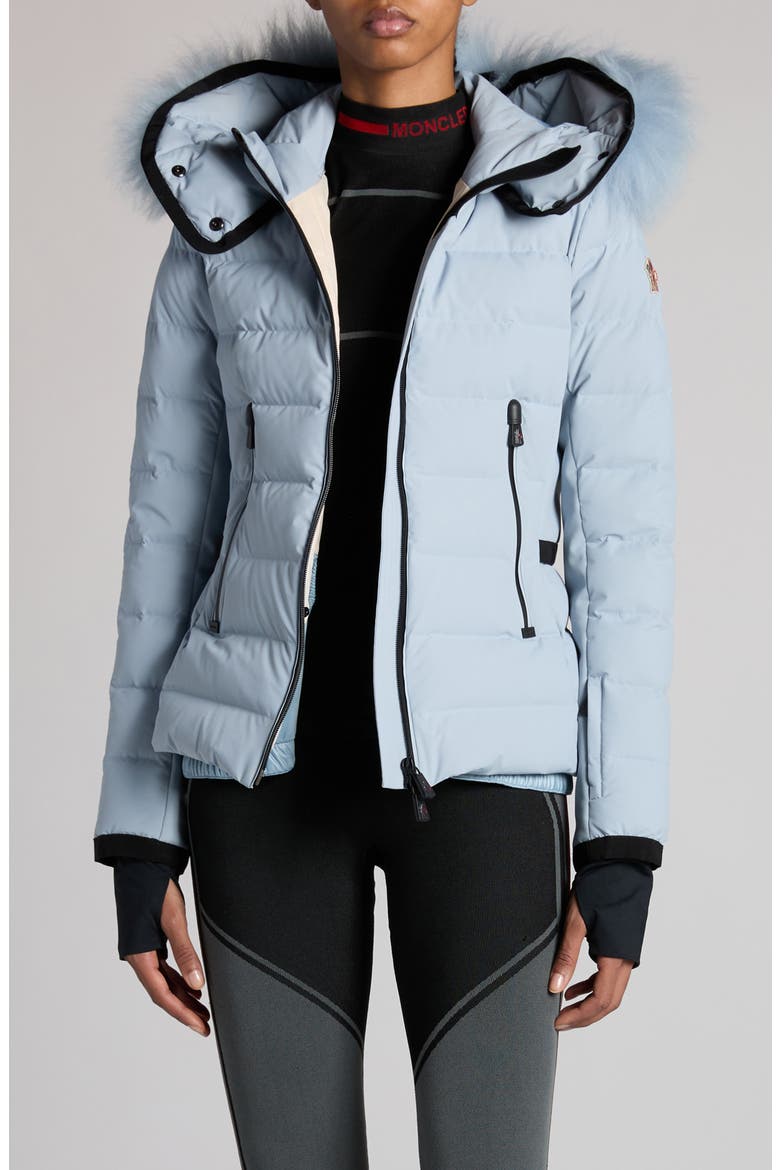 Lamoura Fitted Down Ski Jacket with Removable Shearling Trim, Main, color, ASTRO