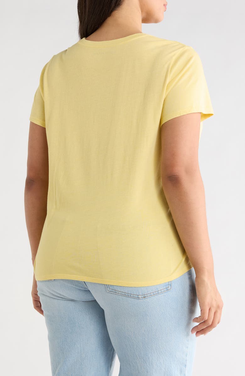 Lucky Brand Floral Frame Short Sleeve T-Shirt, Alternate, color, Lemon Grass