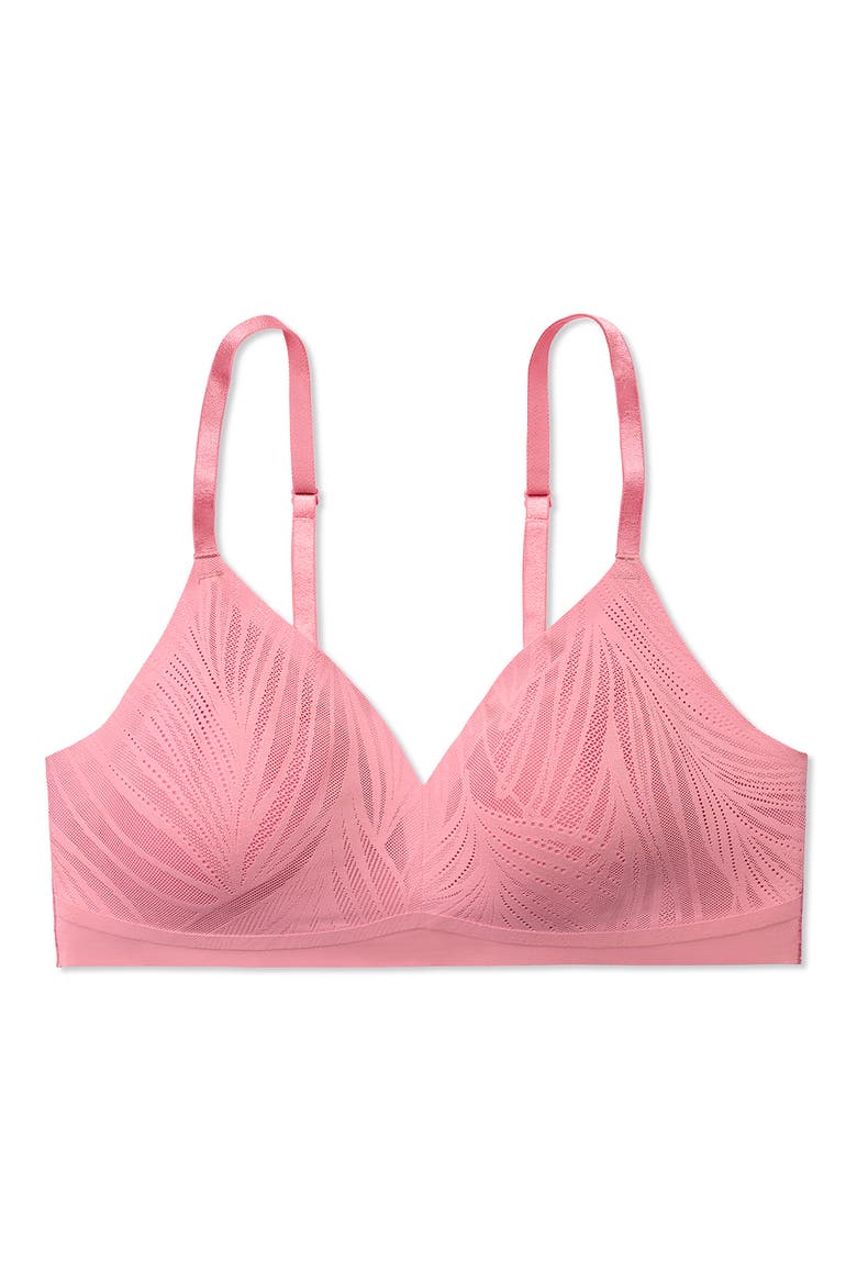 Lace Triangle Bralette, Alternate, color, WILD ROSE