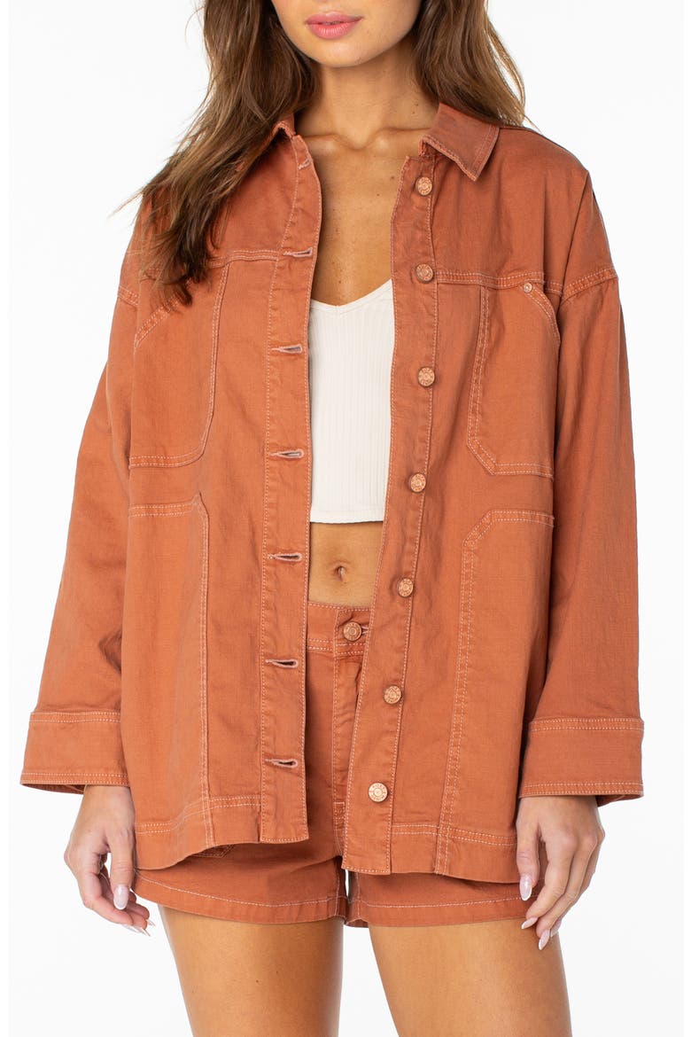 Lost Treasure Cotton & Linen Jacket, Main, color, CHUTNEY