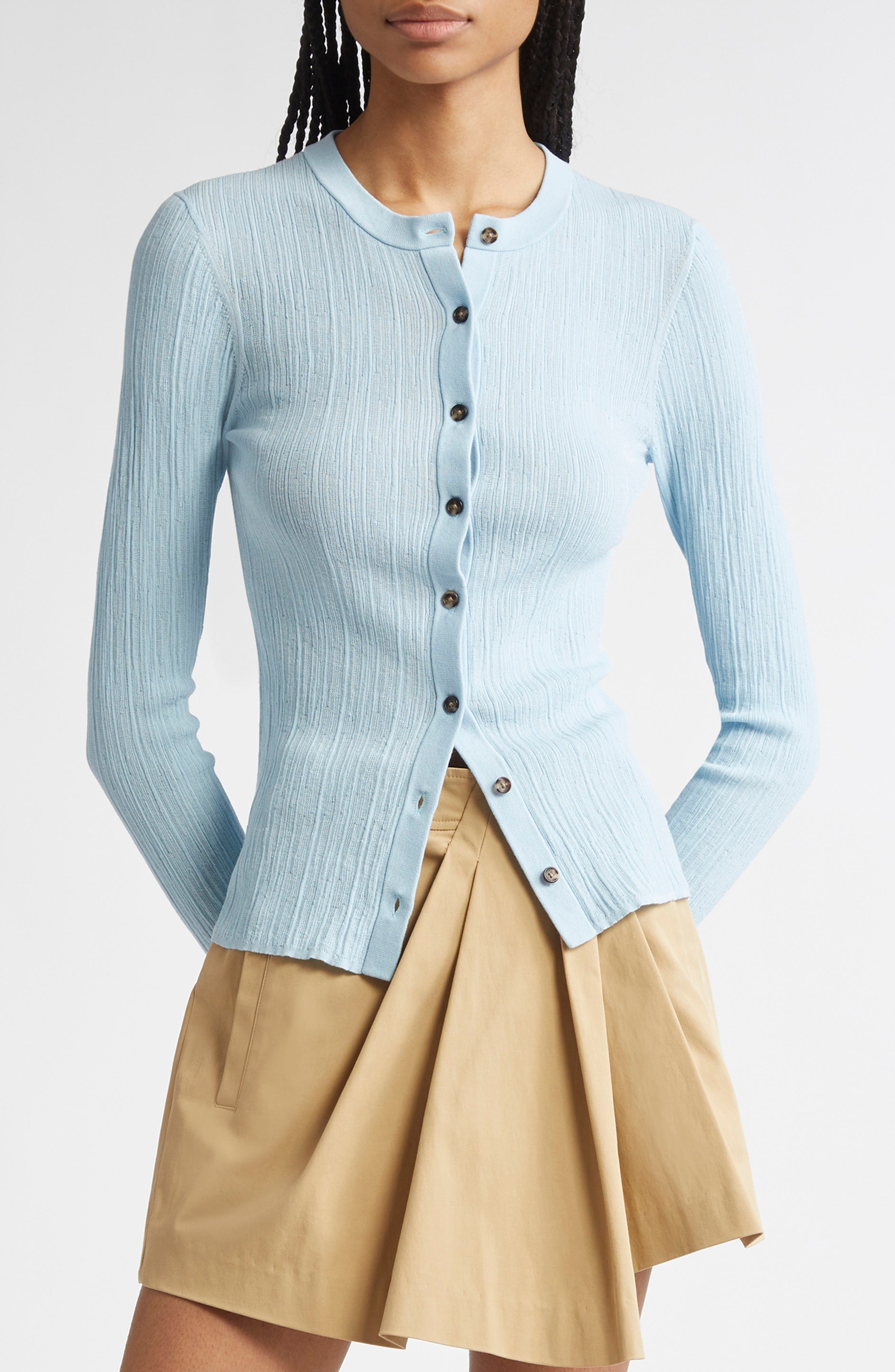 A.L.C. Fisher Rib Cotton Blend Cardigan