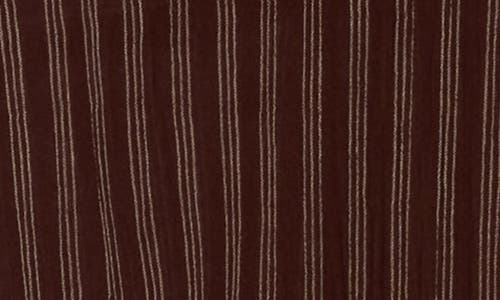 Max Studio Stripe Long Sleeve Button-up Shirt In Brown