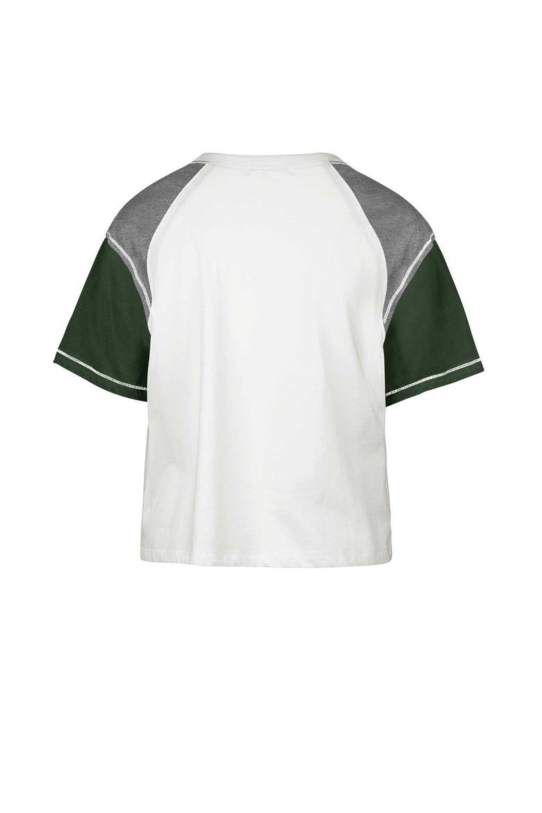 Women's '47 White Michigan State Spartans Serenity Gia Cropped T-Shirt, Alternate, color, White