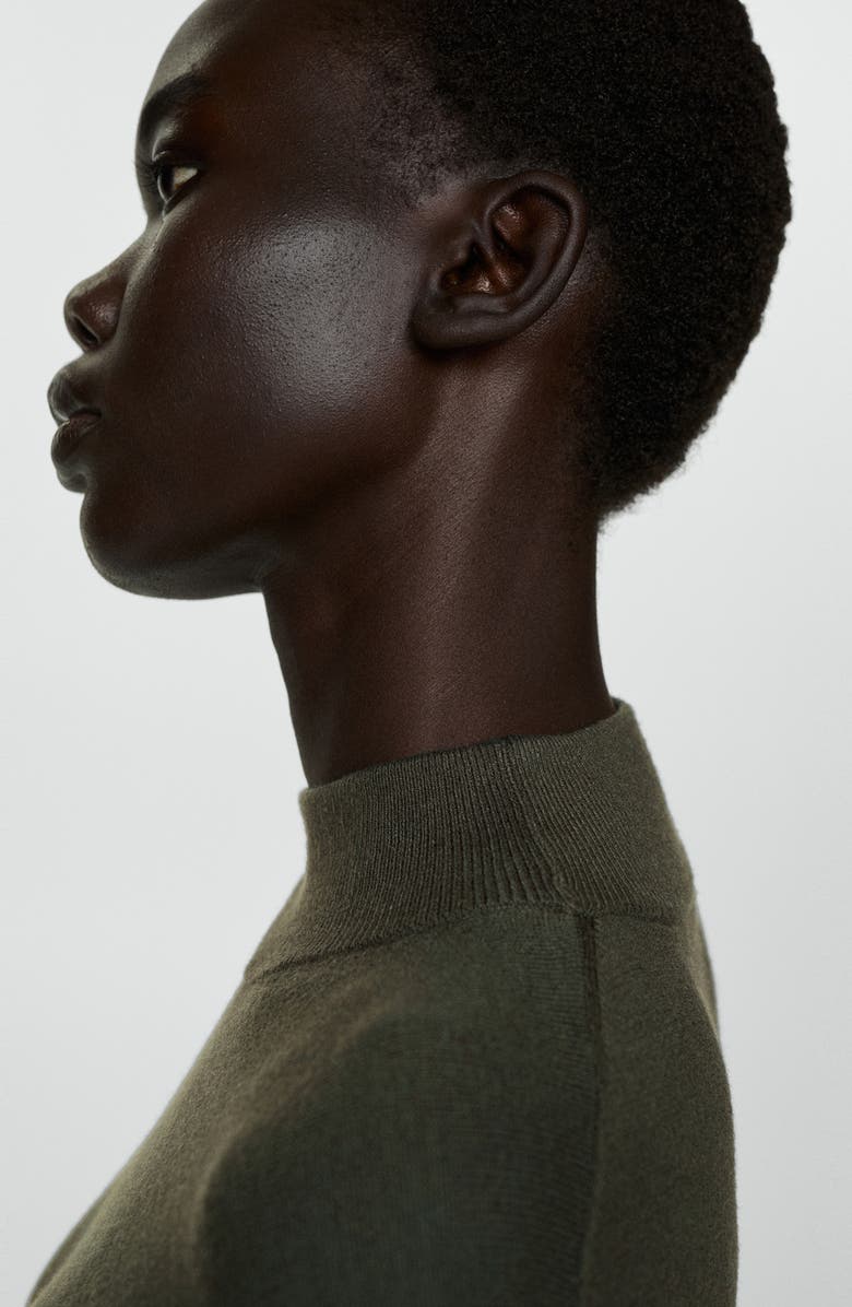 MANGO Mock Neck Long Sleeve Sweater Dress, Alternate, color, 