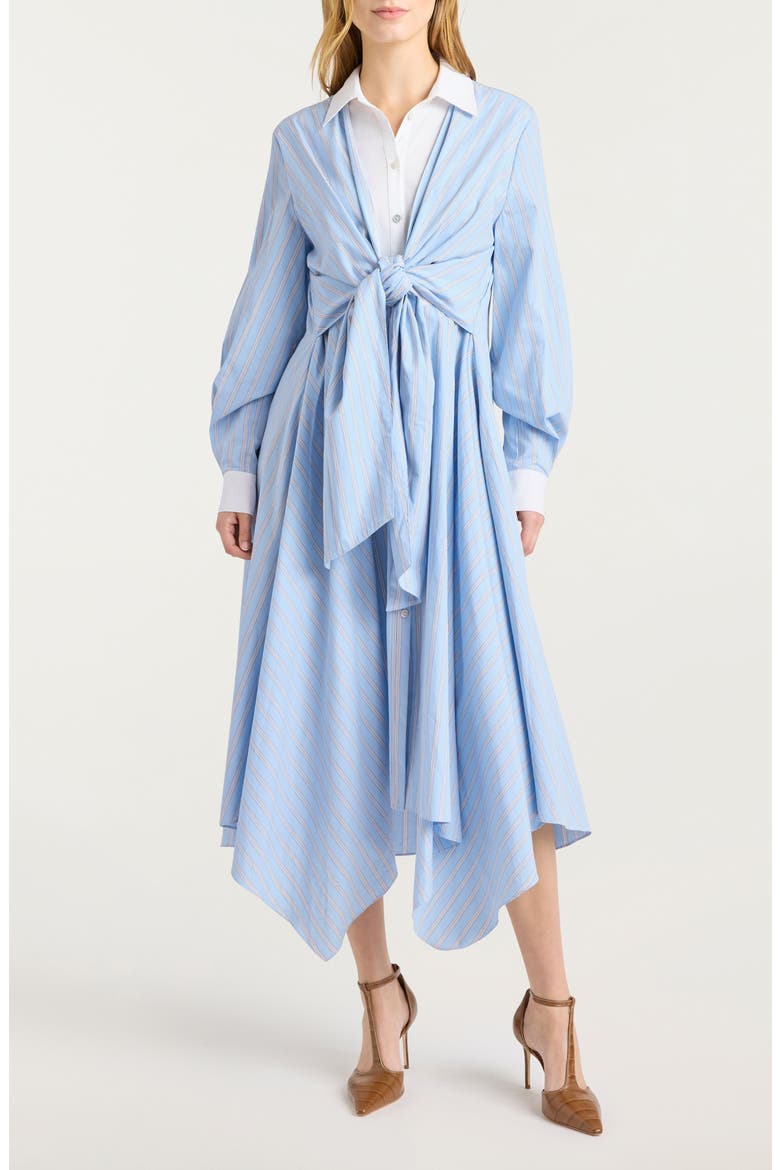 Evie Stripe Viviette Long Sleeve Dress, Main, color, LIGHT BLUEBELL