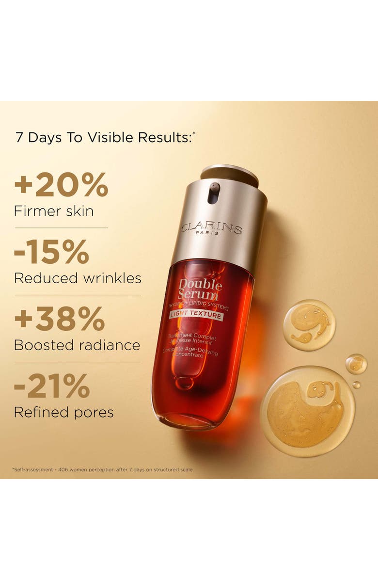 Clarins DOUBLE SERUM<sup>®</sup> Light Texture Firming, Radiance Boosting & Pore Refining Serum, Alternate, color, 