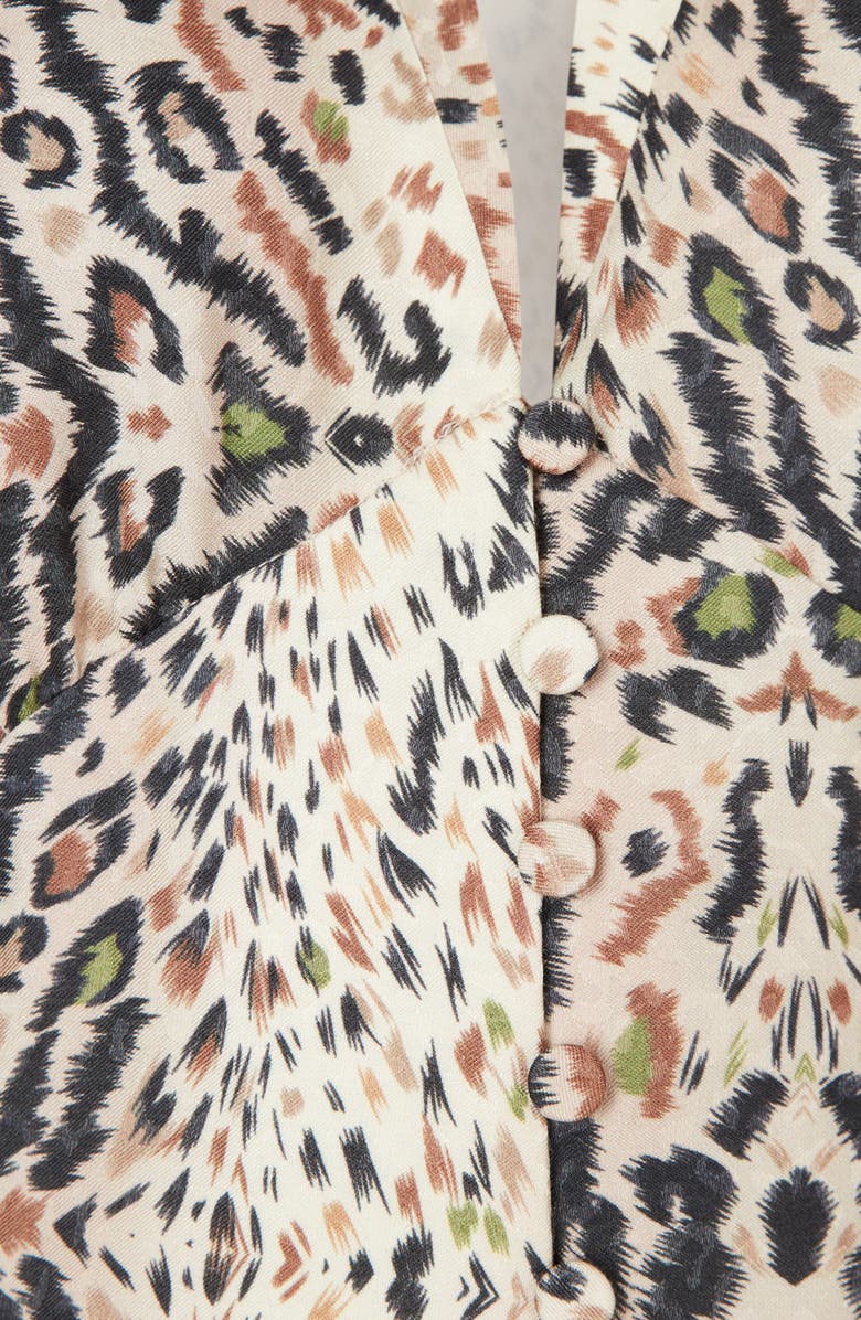 AllSaints Lia Arietta Mixed Print Long Sleeve Cotton Blend Shirtdress, Alternate, color, 