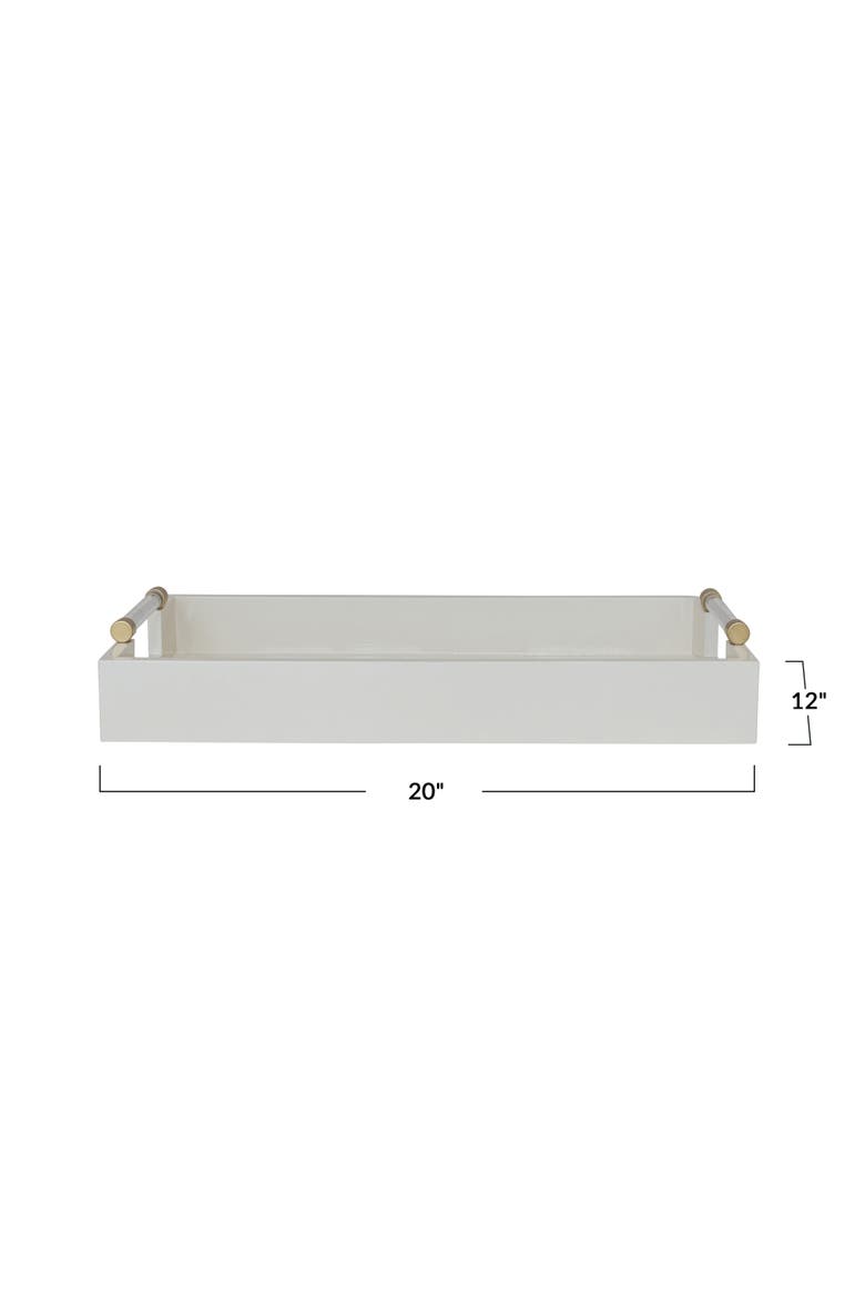 Serving Tray with Handles, Alternate, color, White