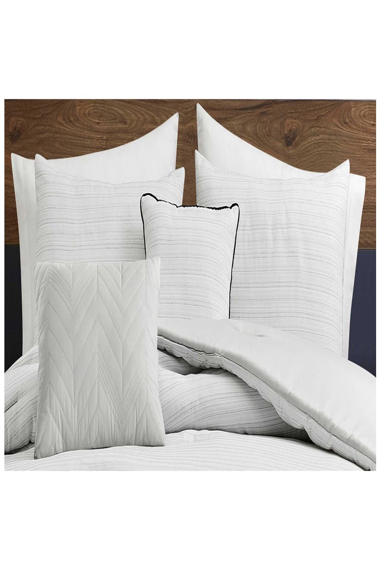 Space Dye Grid Yarn Waffle Reversible Comforter & Sham Set, Alternate, color, MEDIUM / DARK GREY