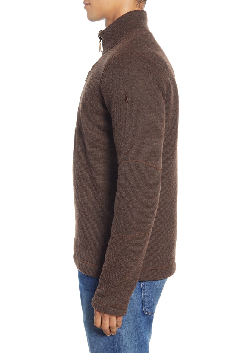 Hudson Trail Regular Fit Fleece Half-Zip Sweater, Alternate, color, BOURBON HEATHER