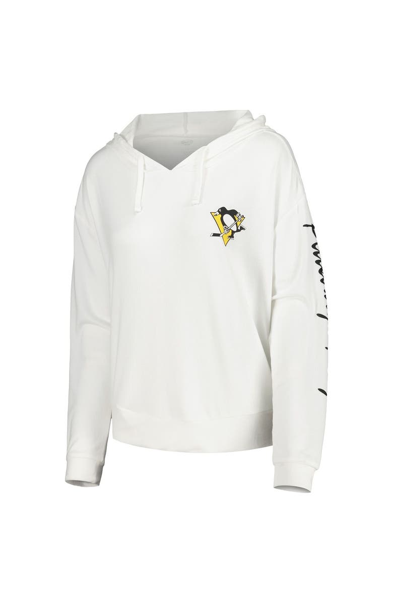 CONCEPTS SPORT Women's Concepts Sport White Pittsburgh Penguins Accord Hacci Long Sleeve Hoodie T-Shirt, Alternate, color, 