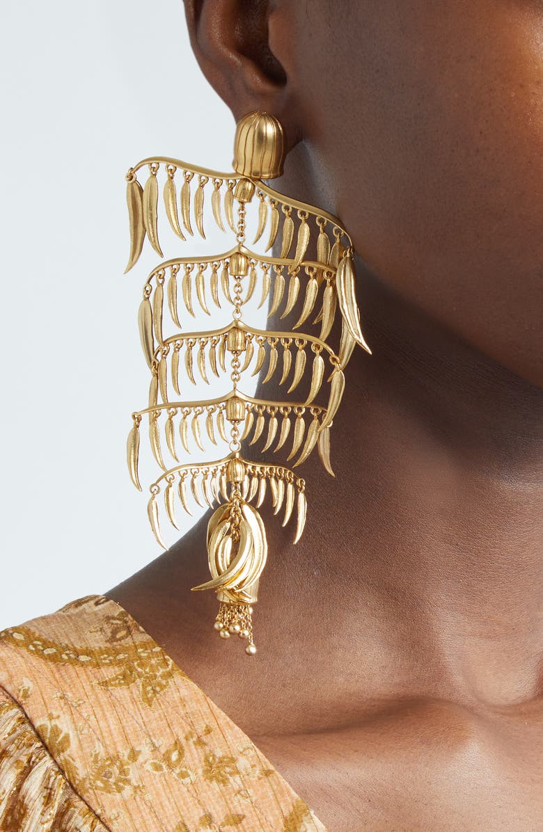 Zimmermann Mira Chandelier Earrings, Alternate, color, Gold