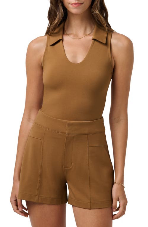 Travismathew Friday Ponte Sleeveless Polo In Brown