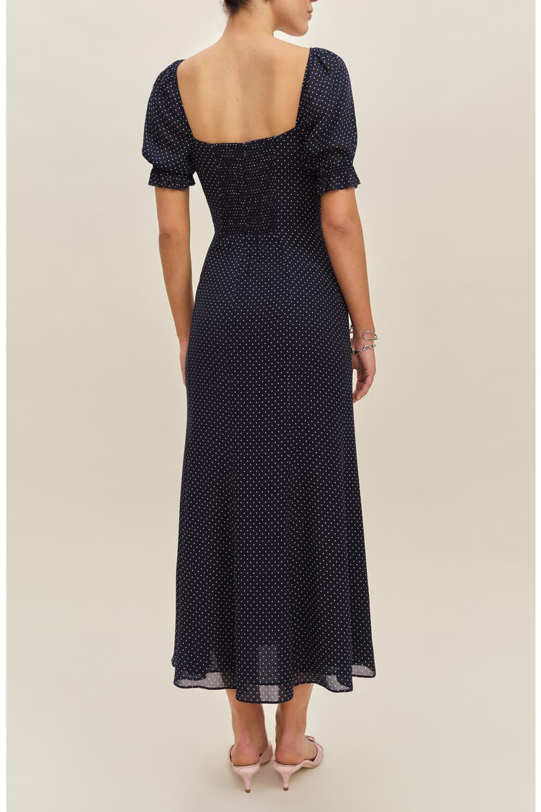 Gloria Swiss Dot Dress, Alternate, color, BUTTON