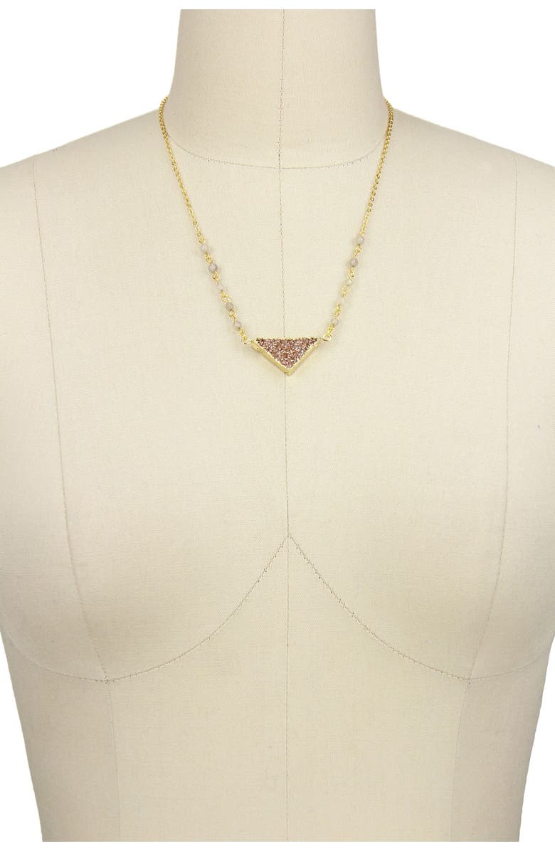 SAACHI Druzy Triangle Necklace, Alternate, color,