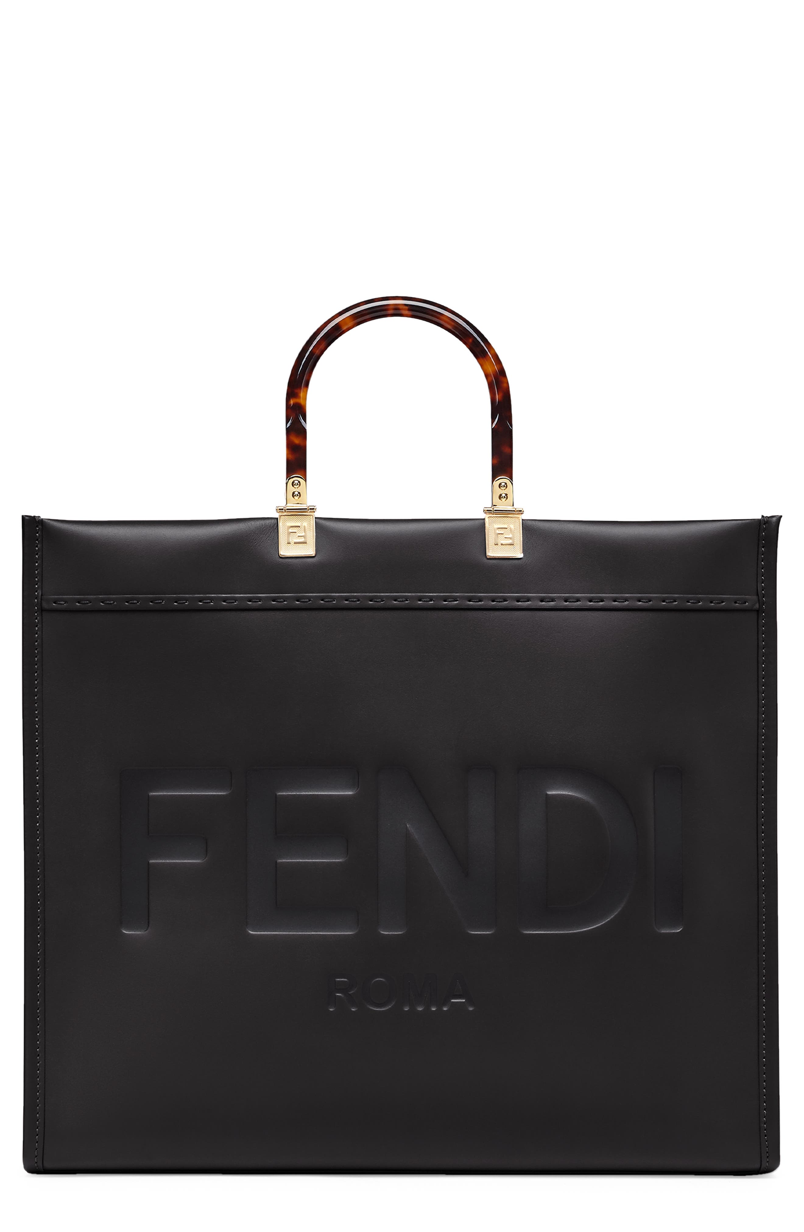 Fendi Large Sunshine Leather Shopper, Main, color, 