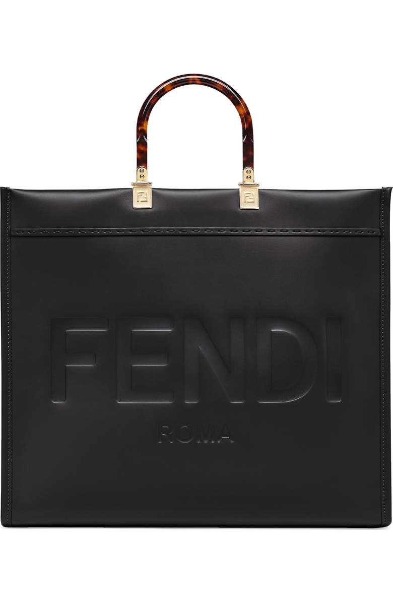 Fendi Large Sunshine Leather Shopper, Main, color,