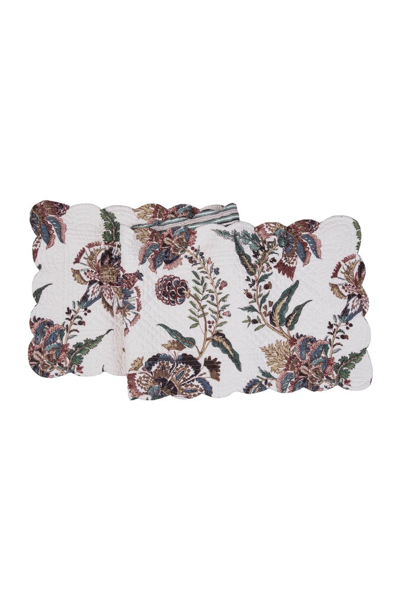 C&F Home Braelyn Abstract Botanical Quilted Table Runner 14" x 51", Main, color, White