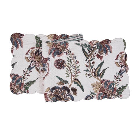 Braelyn Abstract Botanical Quilted Table Runner 14" x 51"