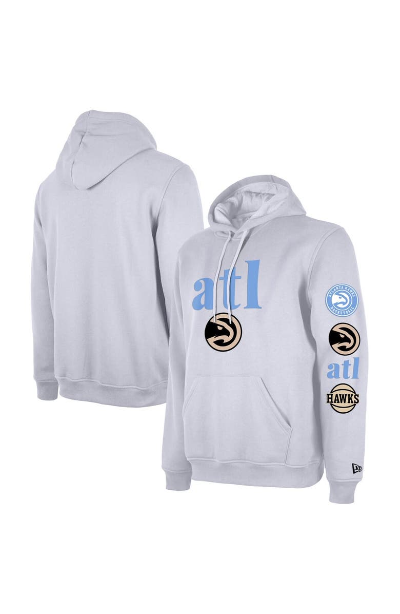 New Era Men's New Era White Atlanta Hawks 2023/24 City Edition Big & Tall Pullover Hoodie, Main, color, 