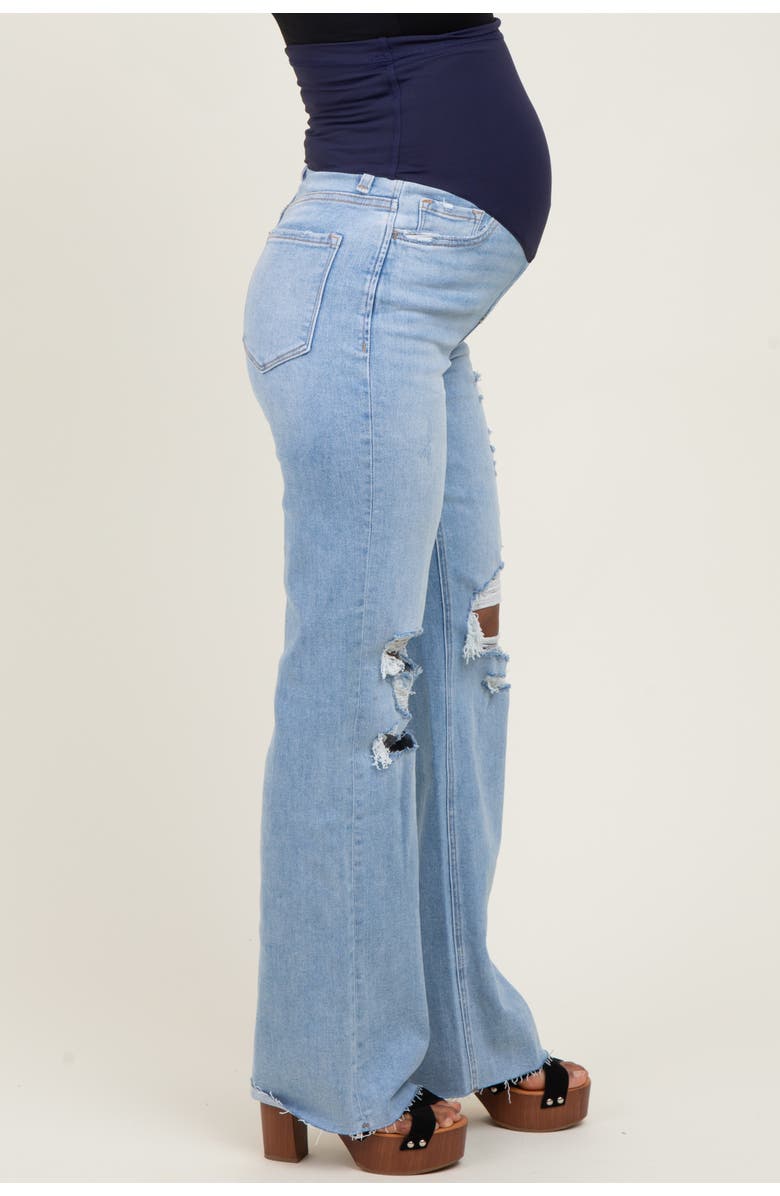 PinkBlush 90'S Vintage Super High Rise Flare Maternity Jeans, Alternate, color, Light Blue