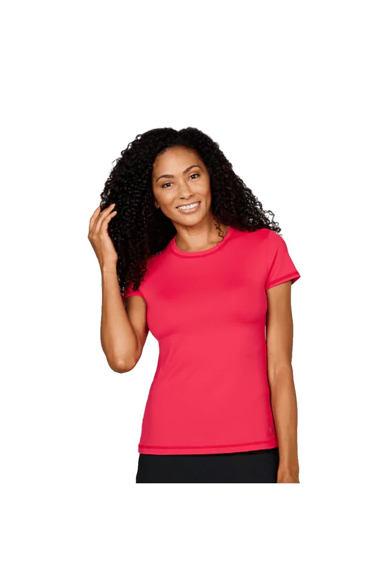 UV Colors Short Sleeve Womens Tennis Shirt, Main, color, Berry