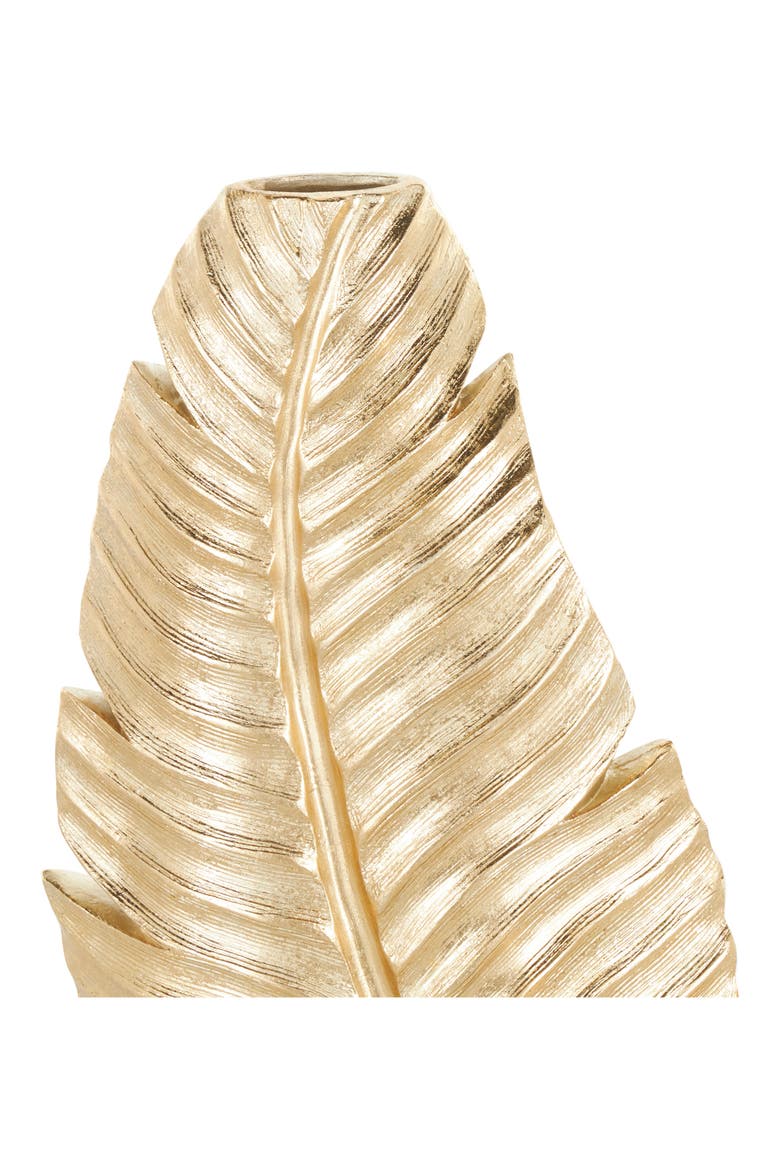 Golden Leaf Vase, Alternate, color, GOLD