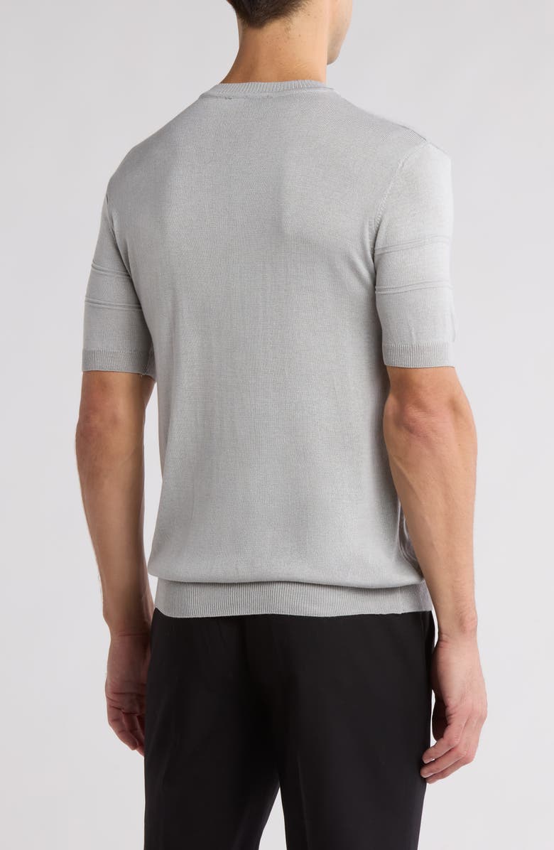 T.R. PREMIUM Short Sleeve Textured V-Neck T-Shirt, Alternate, color, Grey