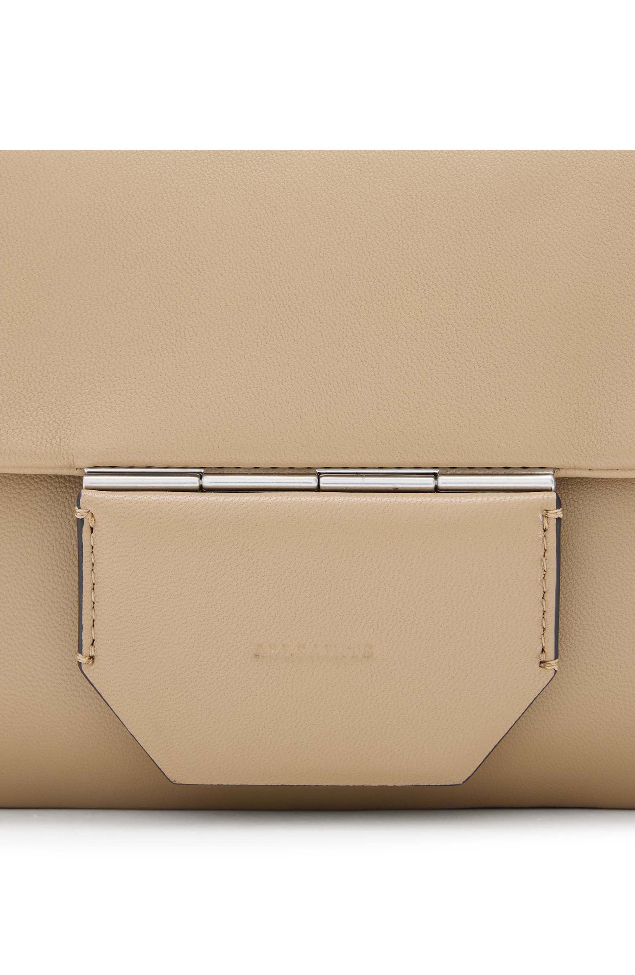 AllSaints Jupiter Leather Crossbody Bag, Alternate, color, Mink Brown