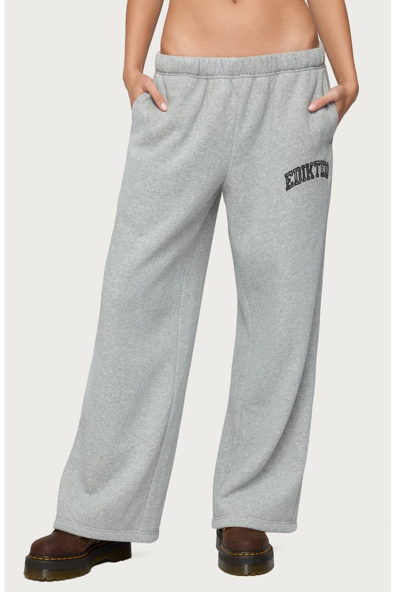 Camo Crush Logo Wide Leg Sweatpants, Main, color, DARK-GRAY-MELANGE
