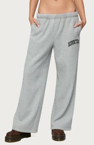 EDIKTED Camo Crush Logo Wide Leg Sweatpants