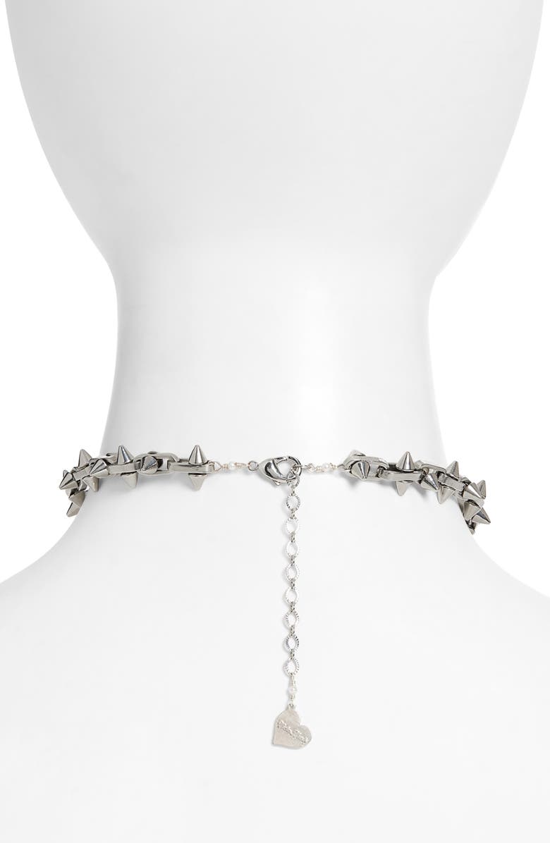 VIDAKUSH Sterling Silver Spike Chocker, Alternate, color, Silver