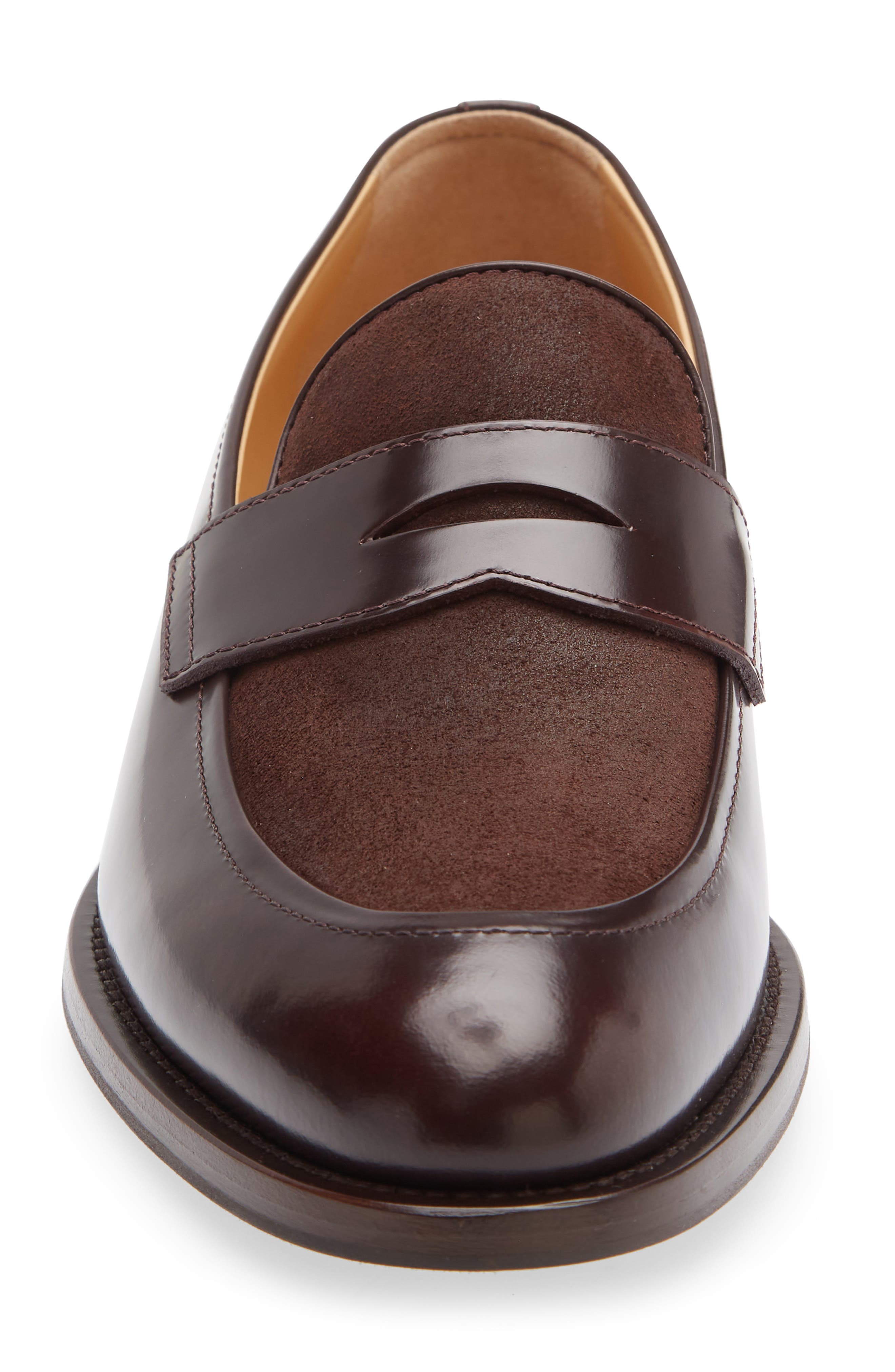 Two-Tone Suede & Leather Loafer, Alternate, color, CKC46 BURGUNDY